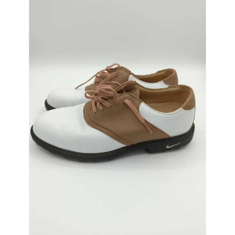 Nike Air Comfort Women's Size 7.5W Waverly White/Brown Soft Spike Golf Shoes